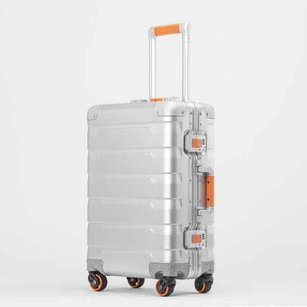 20 24 pouces rétro tout en aluminium alliage de magnésium bagages Spinner continuer à embarquer affaires chariot Valise mode Valise Suitcases284Y