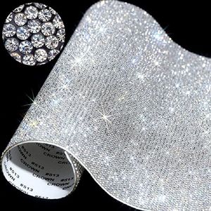 20 * 24 cm Over zelfklevende Strass Sticker Sheet Crystal Lint met GOM Diamond Sticks voor DIY Decoratie Auto's Telefoonhoesjes Cups KKA1767