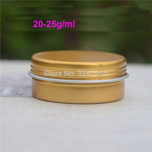 20/25 g/ml 100 contenitori portatili vuoti rotondi dorati per cosmetici, custodia in metallo fai da te per crema cosmetica, barattolo per crema in alluminio