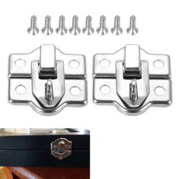 20-2pcs Silver Box Latch Lock Clasps Ally Toggle Hasp Hook Slotable sieraden Cadeau Wijn HOUTEN DOOS KAAR