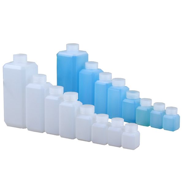 20/30/40/60/100 ml bouteilles carrées en PEHD bouteilles plastiques liquides médicaux avec anti-effraction bouchons pour le réactif chimique F1972