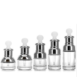 20 30 40 ml lege hervulbare luxe helderglazen fles etherische olie Elite vloeistof cosmetische pot container flacon met glazen pipet Eye Dro Xwhe