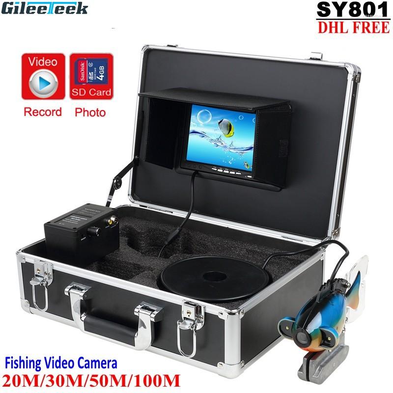 20/30/50/100M Ice Lake Underwater Fishing Camera 7" LCD Deep Water Fish Shape Finder Video