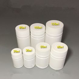 20/30/50/60/80/100 / 150 ml witte plastic pillenfles, bamboevorm PE-containers voor farmaceutische / geneeskunde / capsule F1287