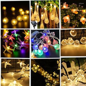 20/30 LEDS LOTUS BALL 5M/6.5M SOLLAR LAMP POWER LED String Fairy Lights Garlands Garden Kerstdecor voor Outdoor