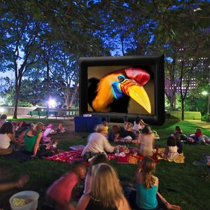Écran de projection gonflable énorme de 20/30 pieds, pour l'extérieur, pour films télévisés, Portable sans couture avec souffleur