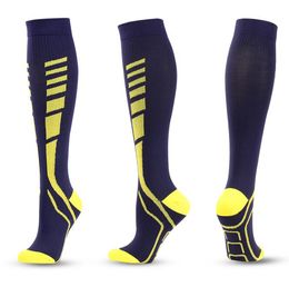 Chaussettes de Compression pour hommes et femmes, 20-30mmhg, bas d'athlétisme amusant, genou haut, infirmière, Sport médical