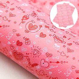 20 * 33 cm Saint Valentin Cupidon motif lychee Ferts en cuir tissu synthétique doux pour le sac d'oreille Bow Portefeuille bricolage Artisanat