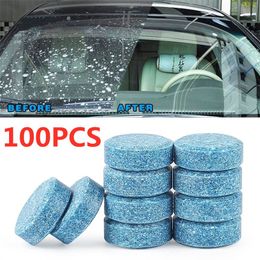 100 Stuks Autoruit Wassen Bruistabletten Stevige Reiniging Auto Ruitensproeiervloeistof Glas Wc Schoonmaken Auto Accessoires 20/ 40/60 Pcs