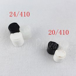 20/410 24/410 Capa superior de disco de plástico negro/blanco/transparente, tapa de alta calidad para botella cosmética (100 pc/lote) RFTQL KDFOS