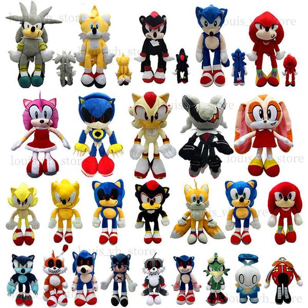 20-45 cm Super Mochila Cartoon Knuckles Bag Metalsonic Soft Plush Sombra Sombra Bolsa de plataforma plateada Toys T230810