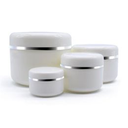 20 50 100 250 ml lege witte zilveren rand draagbare hervulbare plastic cosmetische make-up gezichtscrème pot monstercontainer fles pot Ipxig