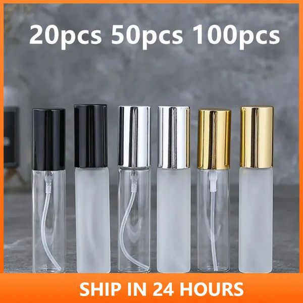 20/50/100PCS 5ML 10ML 15ML Botella de perfume de vidrio esmerilado transparente Atomizador en aerosol Viales de muestra vacíos Mini botella pulverizadora recargable 3 240229