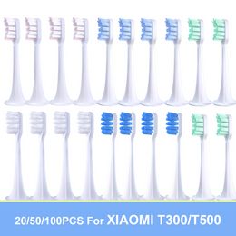 20/50/100 stcs vervangende borstelkoppen voor Xiaomi T300/T500 Sonic Oral Care zachte elektrische tandenborstelhoofden Vacuüm groothandel DuPont