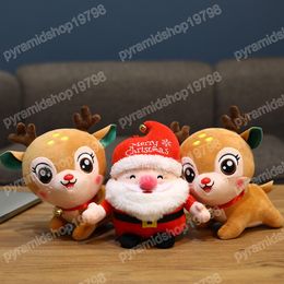20-50CM de dibujos animados de Papá Noel de peluche de juguete de alce Animal almohada muñecas Kawaii colgante regalos de navidad para niños decoración de cumpleaños