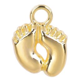 20-50 stks Charms Baby voeten voet goud kleur hangers voor sieraden waardoor vrouwen DIY voetafdruk ketting bracelet handgemaakte bulk maken