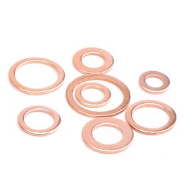 20 / 50pcs M5 M6 M8 M8 M10 M12 M14 M16 M18 M20 M22 Copper solide Renque de cuivre solide Salle du joint à anneaux Sceau des laveuses d'espaceur ordinaire