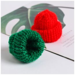 20-50pcs mini chapeaux à tricot en peluche DIY DOULS Vêtements manuel de couture matériaux Cap Vcement arts accessoires de cheveux cadeau de Noël