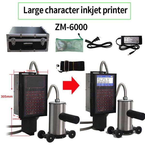 Imprimante à jet d'encre d'étiquette portative de grand caractère de 20-60MM imprimante en ligne automatique de Machine d'étiquettes de codage industriel pour le numéro de lot Date en plastique