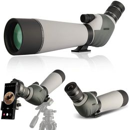 20-60x80 Spotting Scope Waterdichte dubbele focusszoom BAK4 Volledig multi-gecoate 45 graden Hoek met oculair voor vogels kijken