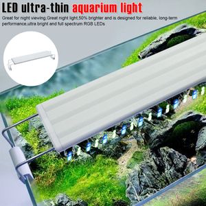20-70cm extensible étanche Clip-on Lampe Fish Tank Super Slim LED Aquarium Lumière Plante Aquatique Éclairage Y200922