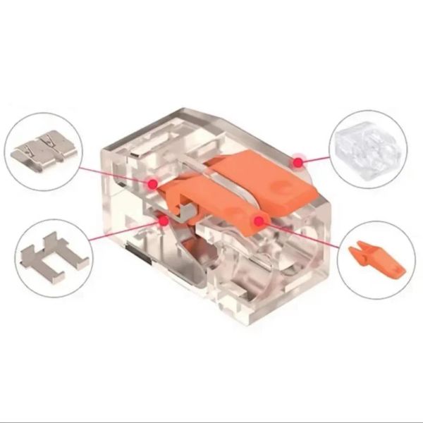 20/80pcs caja de palanca eléctrica Conectores de alambre de 2 puertos 3 puertos 5 puerto Capacitación de cable eléctrico Mini conector de terminal de alambre rápido