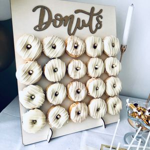 20/9 Sticks Wooden Donut Wall Donut Display Holder Wedding Party Table Decoration Baby Shower Donuts Birthday Party Supplies 201023