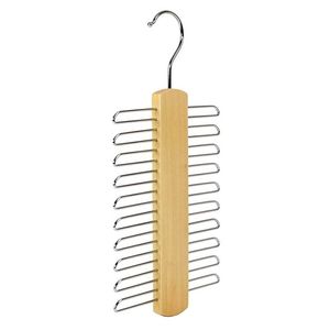 Colgador de corbatas de madera de 20 barras - Bufandas Armario Soporte de madera Organizador Cinturón Estante Organizador Perchas