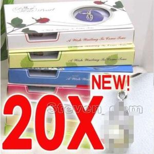 20 boîtes pendentif helixdrop collier de perles de souhait naturel coffret cadeau Box-who120257T
