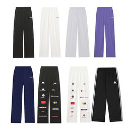 Diseñador de alta calidad para hombre y para mujer pantalones deportivos casuales marca de moda impreso casual de gran tamaño impreso Rainbow Wave pantalones A144