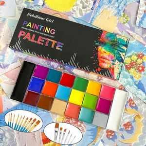 20 Kleur SFX Childrens Adult Painting Set Halloween Party Makeup Fancy Dress Beauty Palette Face Body Painting Oil and Brush 240415