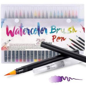 20 couleurs aquarelle pinceau stylo ensemble plus 1 stylo à colorier facile lavable dessin peinture calligraphie lettrage art enfants cadeau F901 210226