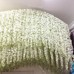 20 kleuren 34 cm kunstmatige zijde bloemen wijngarden tuin muur opknoping bruiloft decoratie wisteria diy hortensia rotan boog achtergrond