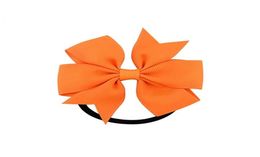 20 kleuren 8 cm solide cheerleading lint bogen grosgrain juichen bogen stropdas met elastische band meisjes rubber haarband TFJ4438093370