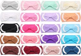 20 couleurs Baby Girl Lace Nylon Bandband Fashion Elasticité Couleur de bonbons doux Bohemia Bow Infant Hair Accessoires Amazon S3685201