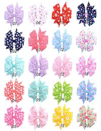 20 colores Girl Hair Bows 32 pulgadas Diseño de flores de reverencia de la niña Clips para el cabello Accesorio de cabello5182423