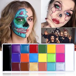 20 kleuren Veilige Cosmetische Flash Tattoo Schilderen Art Halloween Party Make-up Fancy Dress Beauty Palette Gezicht Body Painting Olie 240104