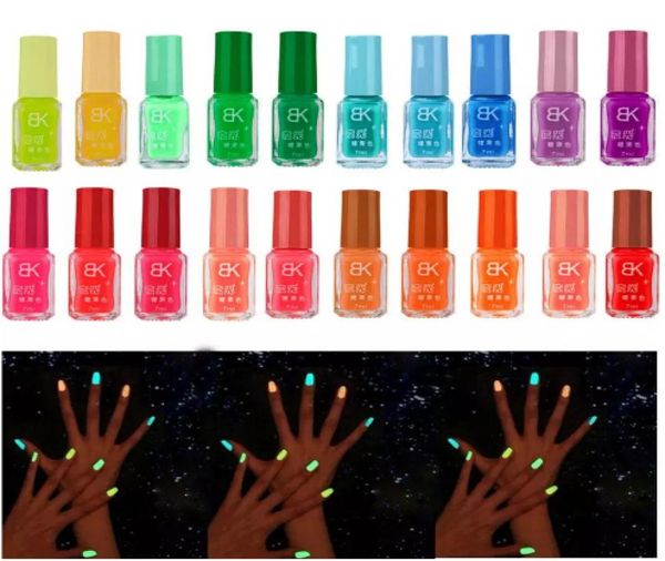 Série de 20 couleurs de vernis à ongles Gel fluorescent néon lumineux pour briller dans le noir 7375781