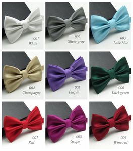 20 couleurs solide mode noeuds papillon hommes coloré échecs cravate noeud papillon mâle mariage noeud de mariage Ties6413642