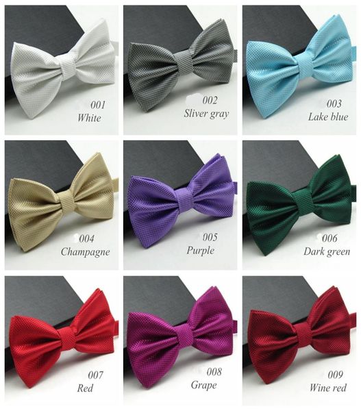 20 couleurs solide mode noeuds papillon hommes coloré échecs cravate noeud papillon mâle mariage noeud de mariage Ties6413642