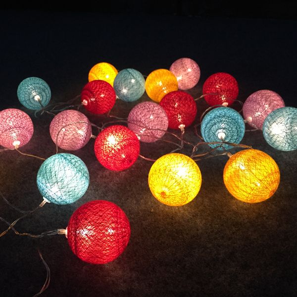 20 boules de coton 3M guirlandes lumineuses USB LED lanternes chambre maison décorations de la chambre lampes à piles intérieur guirlande de Noël Y200903