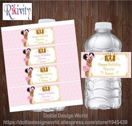20 Custom Dark Royal Girl Princess Verjaardag Waterfles Wijn Champagn Labels Snoep Bar Wrapper Sticker Baby Shower Decoratie 210408
