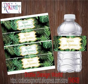 20 personalizado selva bosque Safari Tropical botella de agua vino cerveza etiquetas Candy Bar envoltorio pegatina cumpleaños Baby Shower decoración 210408