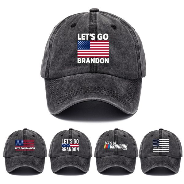 20 diseños bordados BRANDON gorra de béisbol con estampado lavado elección presidencial de EE. UU. Con el mismo sombrero gorra de bola de cola de caballo al por mayor