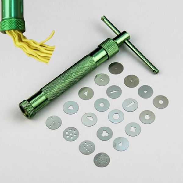 20 disques DIY Craft Pottery Clay Extruder Fondant Cake Pastry Gun Modeling Tool Ugar Paste Extruder Craft Gun Utility Tool