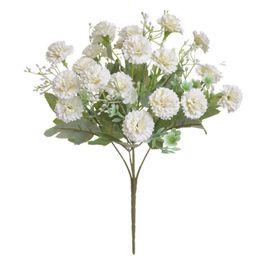 20 cabezas de flores de seda hortensia artificial blanco flores de la boda pequeño ramo de flores falsas fiesta decoración de bricolaje