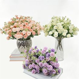 20 têtes de fleurs 1 grappe de style européen petit lilas carrage fleurs artificielles Photographies maison