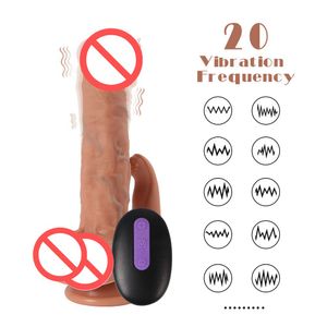 20 Fréquence Vibration Gode Vibrateur Télescopique Vibrant Pénis G Spot Sex Toy pour Femmes Sans Fil À Distance Gode J1737