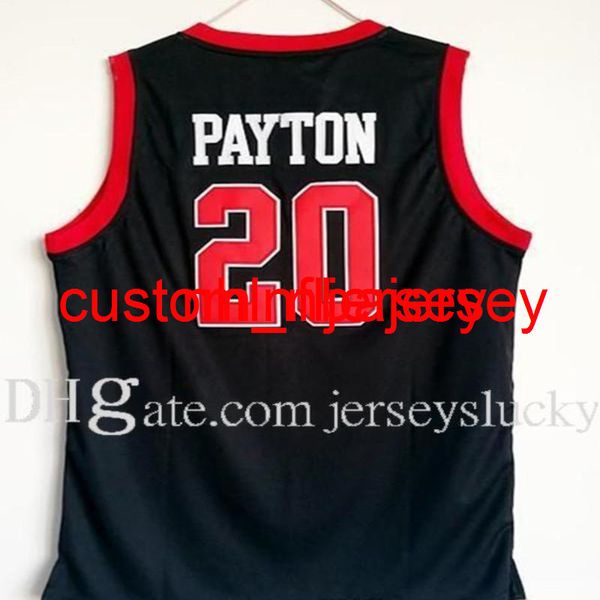 20 Gary Payton High School Jersey Hommes Black Basketball Jerseys Respirant Grossais S-2XL