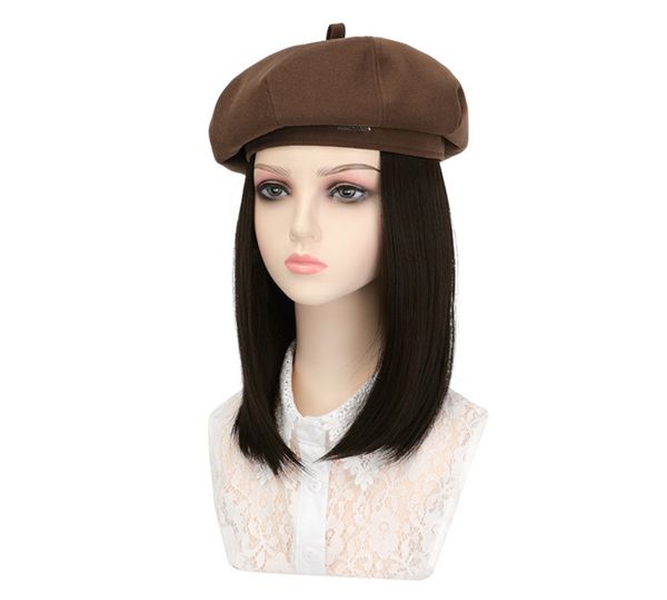 Bonnet de perruque Bob à la mode de 50,8 cm pour femme – Perruque de chapeau intégrée avec plusieurs choix de style.